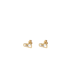 14k GG OORSTEKERS 12x6mm 8-4KANT MET ZIRC - 10067241