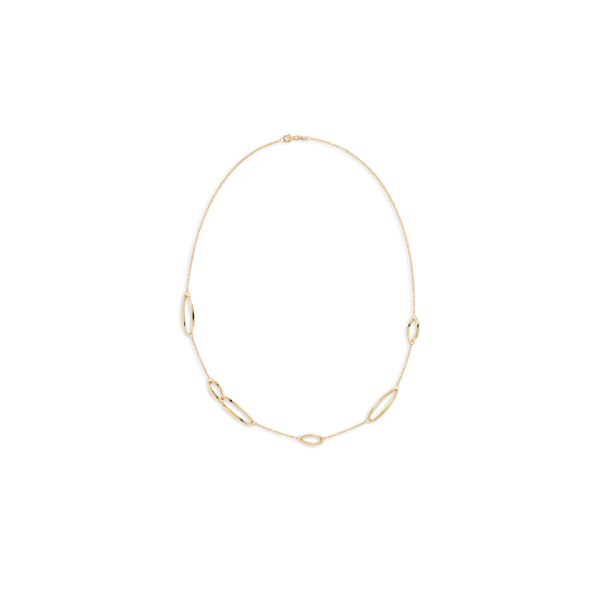 14k GG Rondankerketting met grote&kleine elementen - 10067207