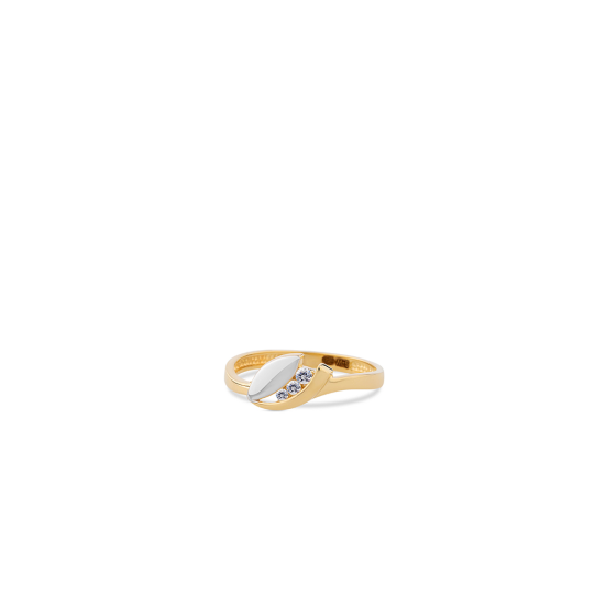 14k BICOL KLEMRING BLAD ELEMENT 3x ZIRCONIA - 10067253