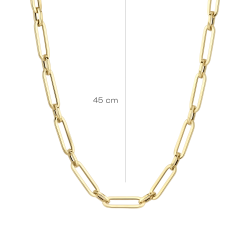 BLUSH 14k GEELGOUDEN COLLIER OVALE ELEMENTEN 12x3mm 45cm - 1006570