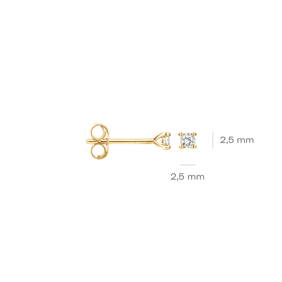 BLUSH 14K GG OORKNOPPEN 0.06ct W/SI2 BRILJANT - 1006398