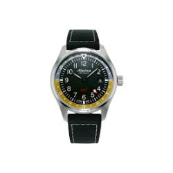 ALPINA STARTIMER PILOT GMT ST-KANVAS ZW.WPL. GRIJS/OAKER AL-247BBG4S6 - 15366