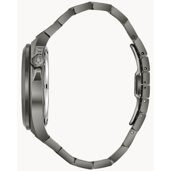 Bulova "MAQUINA" GUN METAL STALEN HEREN HORLOGE GESKELETEERD 98A179 - 1006636
