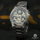Bulova "MAQUINA" GUN METAL STALEN HEREN HORLOGE GESKELETEERD 98A179 - 1006636