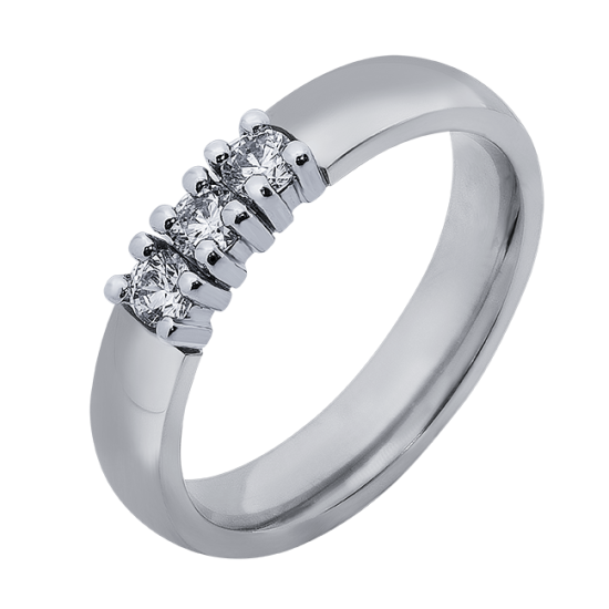 RENSINI 14k WG RIJRING 3 DIAM.09ct TW-VVS - 9447