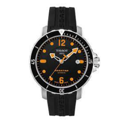 TISSOT SEASTAR AUTOMATIC HPH KAUT-ST ZW/ORANJE WPL. - 9855