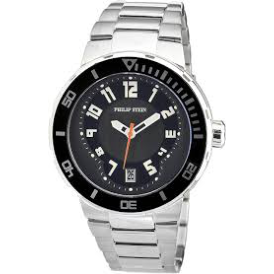 PHILLIP STEIN HPH ST-ST DIVER 3HAND ZWARTE WPL 34-BB-SS - 10033