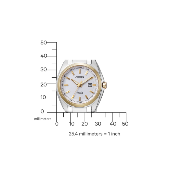 CITIZEN ECODRIVE BICOLOR SUPERTITANIUM DAMESHORLOGE WITTE WIJZERPLAAT EW2214-52A - 11420