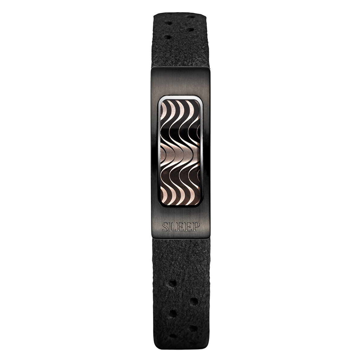 PHILLIP STEIN SLEEP BRACELET BLACK STEEL RUBBER SLPW BR MFB 13195