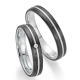 FISCHER TRAURINGE "FRENCH LOVE" CARBON+PALL950 DAMESRING DIAMANT ,002ct G-SI - 14009