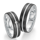 FISCHER TRAURINGE "FRENCH LOVE" CARBON+PALL950 DAMESRING DIAMANT ,002ct G-SI - 14009