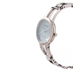 CITIZEN ECODRIVE ELEGANCE STALEN DAMESHORLOGE MET BLAUW PARELMOER WIJZERPLAAT EM0430-85N - 14996