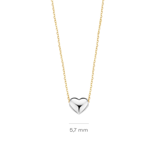 BLUSH 14K GG COLLIER MET 14K WG HART HANGER - 15331