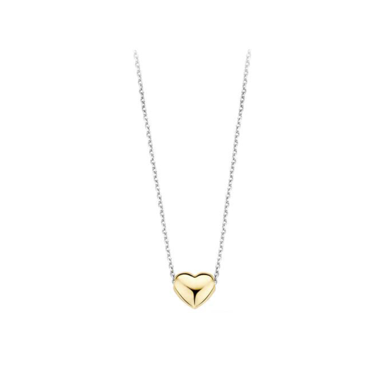 14k BICOLOR COLLIER MET BOL HART HANGER - 15345