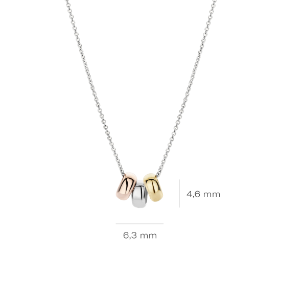 Blush 14k WG ANKERKETTING MET 3x RONDELLEN TRICOLOR -3055WYR - 1004870