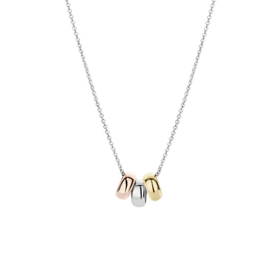 Blush 14k WG ANKERKETTING MET 3x RONDELLEN TRICOLOR -3055WYR - 1004870