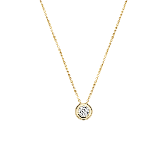 BLUSH 14K GG COLLIER MET SOLITAIR HANGER ZIRCONIA GLADOMZETTING 42cm - 1004923