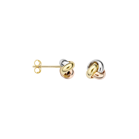 BLUSH 14K TC GEVLOCHTEN OORKNOPPEN 6,7MM - 1005078