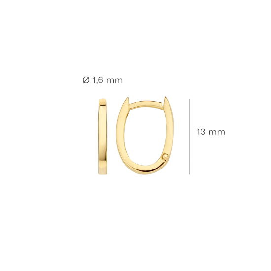 BLUSH 14K GG OVALEN KLAPCREOLEN 13mm 7223YGO - 1005125