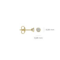 BLUSH 14k SOLITAIR OORSTEKER GLDOMZETTING ZIRCONIA 3mm 7255YZI - 1005440