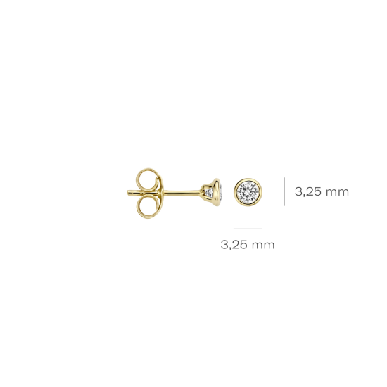 BLUSH 14k SOLITAIR OORSTEKER GLDOMZETTING ZIRCONIA 3mm 7255YZI - 1005440