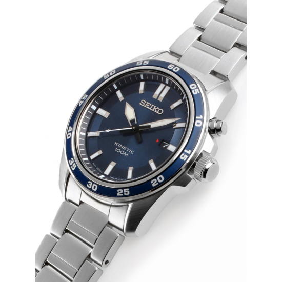 SEIKO KINETIC HERENHORLOGE  STAAL BLAUWE WIJZERPLAAT SKA783P1 - 1004907