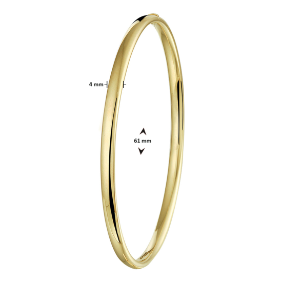 ZILGOLD 4mm MASSIEF ZILVER MET GEELGOUDEN "BANGLE" SLAVENARMBAND - 1006096