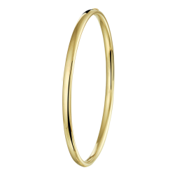 ZILGOLD 4mm MASSIEF ZILVER MET GEELGOUDEN "BANGLE" SLAVENARMBAND - 1006096