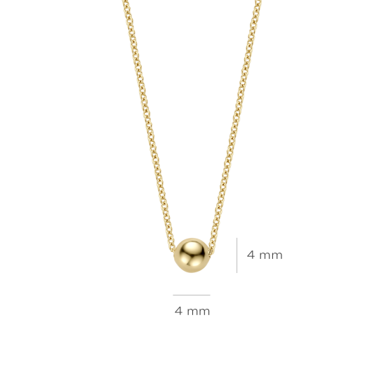 BLUSH 14k GG COLLIER MET 4mm BOLLETJES HANAGER - 1005493