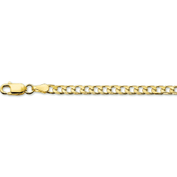 14k GG GESLEPEN GOURMETTE COLLIER 3.5mm 50cm MASSIEF - 1006791