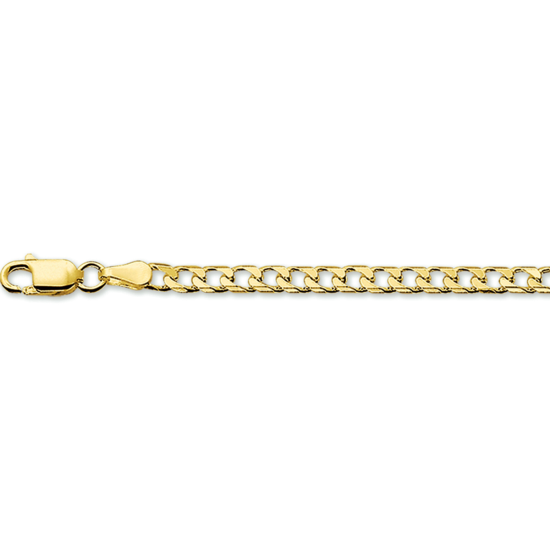 14k GG GESLEPEN GOURMETTE COLLIER 3.5mm 50cm MASSIEF - 1006791