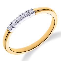14k BICOLOR RIJRING 5 DIAM .10ct H-Si - 1006762