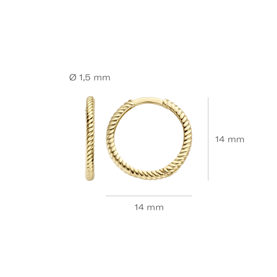 BLUSH 14K GG KLAPCREOOL GEDRAAID 14mm 7286YGO - 1006814