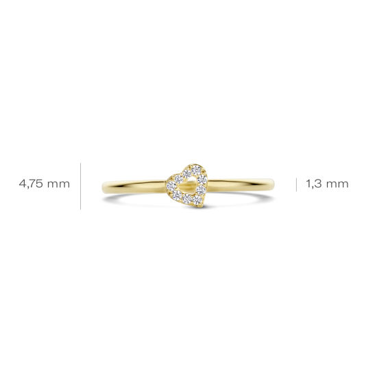 BLUSH 14k GG D.RING MET OPEN ZIRCONIA HARTJE - 1006880