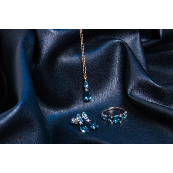 PONTE VECCHIO 18k RG COLLIER "IRIS" ANKER MET DRUPPEL LONDON TOPAAS 2,20ct 1BRILJ 0.01ct G-VS - 1006965