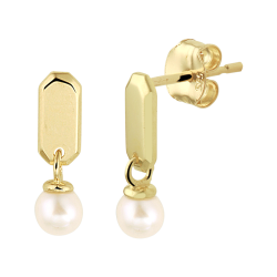 14k GG STAAFJES OORSTEKERS MET ZWP 3.5mm - 1007100