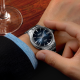 SEIKO "PRESAGE COCTAIL TIME" HPH ST-ST BLAUWE SUNBURST WPL ZIVERKLEURIGE INDEX - 1007230