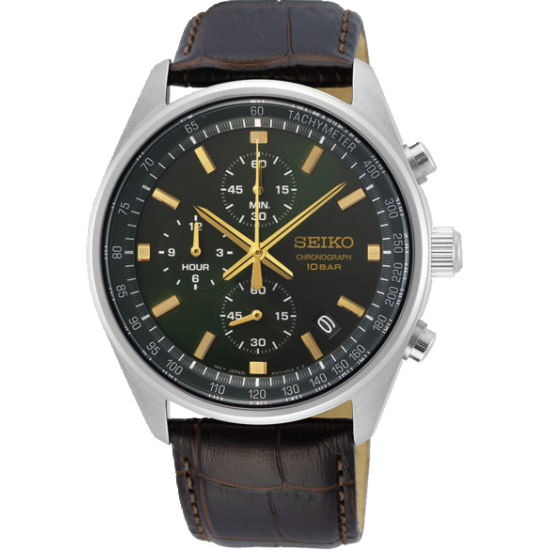 SEIKO HPH STAAL LR CHRONO GROENE WIJZERPLAAT SSB385P1 - 1007285