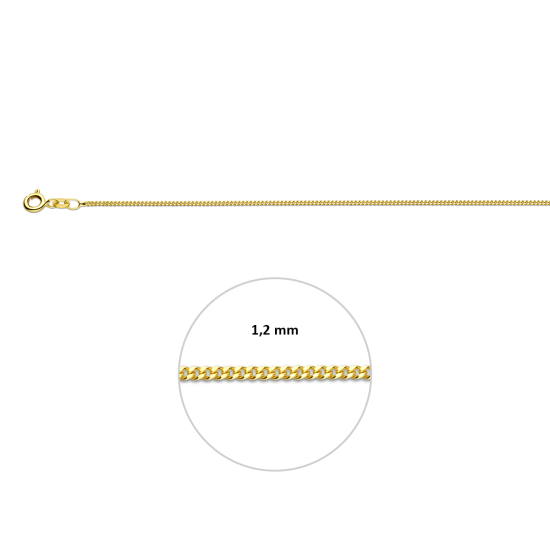 14k GEELGOUDEN GOURMETTE COLLIER 1,2mm 42cm - 1007399