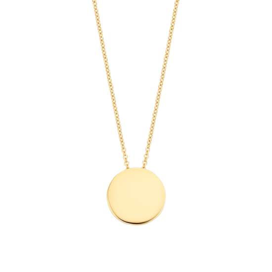 BLUSH 14K GG COLLIER 1mm 42cm MET 10mm CIRCELVORMIGE PLAATHANGER - 1007532