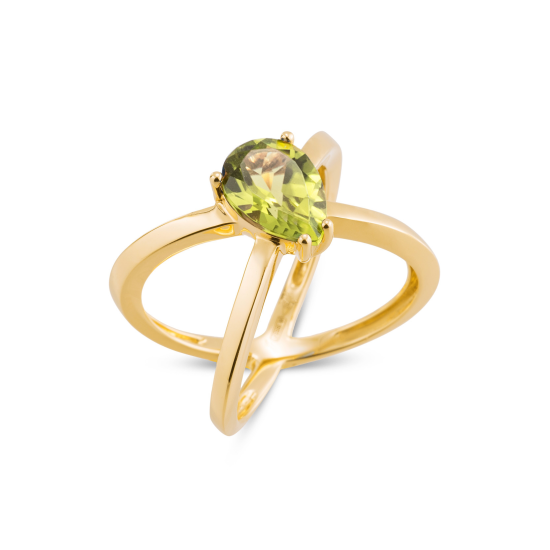 PONTE VECCHIO 18k GG RING IRIS CROSS PERIDOT DROP 2.6ct - 1007744