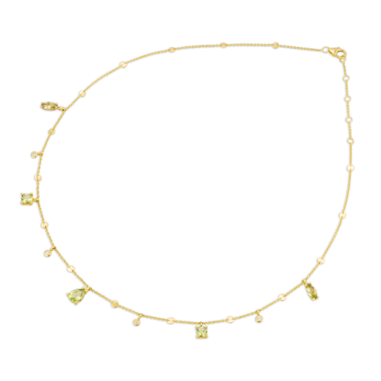 PONTE VECCHIO 18k GG COLLIER 5x PERIDOT 2.50ct DIAM.08ct G-VS - 1007746