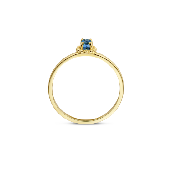 BLUSH 14k SOLITAIRRING 1,5mm OVALE BLAUWE GEFACC.CAB.STEEN 4,5x3mm - 10067138