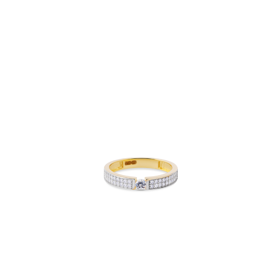 14k BICOL KLEMRING 3,5mm PAVÉ SCHOUDERS ZIRCONIA - 10067251