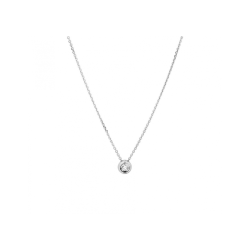 14k WG GESLEPEN ANKERCOLL. 1mm 41-43-45cm SOL.DIAMANT GLADOMZ W-Si .05ct - 1007069