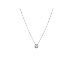 14k WG GESLEPEN ANKERCOLL. 1mm 41-43-45cm SOL.DIAMANT GLADOMZ W-Si .05ct - 1007069