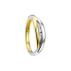 14K BICOLOR SLAGRING 3x ZIRCONIA - 1007133