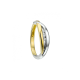 14K BICOLOR SLAGRING 3x ZIRCONIA - 1007133