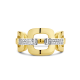 14k BICOL "SCHAKEL"RING 3x 4KANT  DIAM.11ct H-SI - 10067186