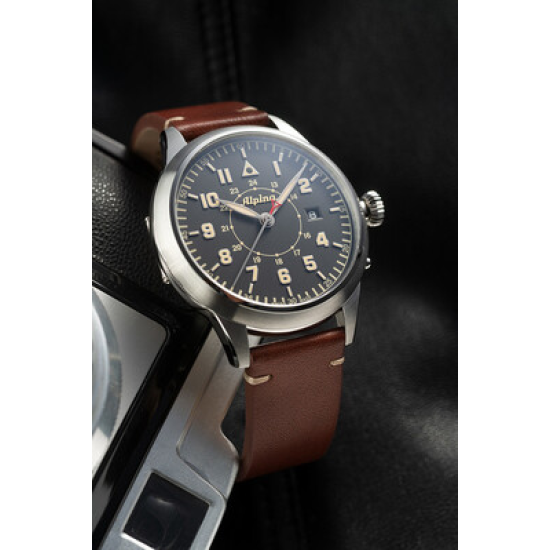 ALPINA STARTIMER PILOT HERITAGE ATOM. OFFIZIERSGEHÄUSE ZW.WPL. - 10067261